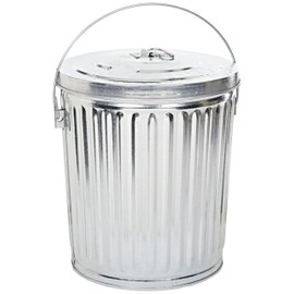 Witt Industries 10GPCL Galvanized Steel 10-Gallon Light Duty Waste Pail and Lid, Round, 16" Diameter x 17-1/4" Height, Silver