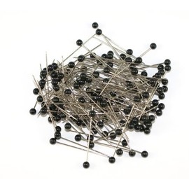 144 Black Pearl Head Dressmaking Craft PINS Size 38mm x 0.66mm