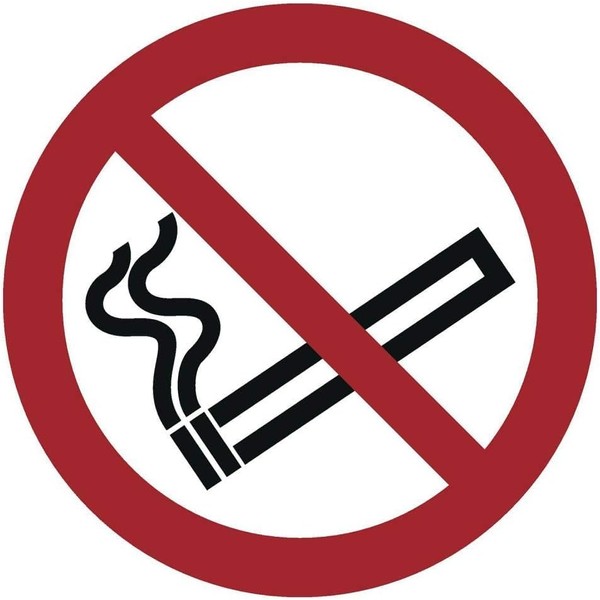 Smoking Prohibited Sticker Diameter 5 cm in accordance with ISO