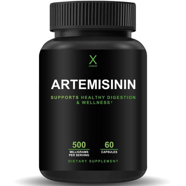 HUMANX Artemisinin 500 mg - Supports Healthy Aging, Digestion, and Immunity - USA Third Party Tested - Vegan, Non-GMO - Artemisia Annua Supplement - Sweet Wormwood Extract - Easy to Swallow Capsules