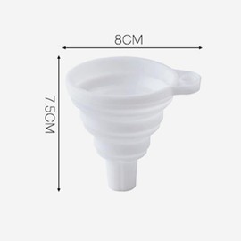 Mini embudo plegable de silicona para llenar botellas, embudo de cocina portátil, flexible, plegable, para líquido, aceite y polvo (blanco)