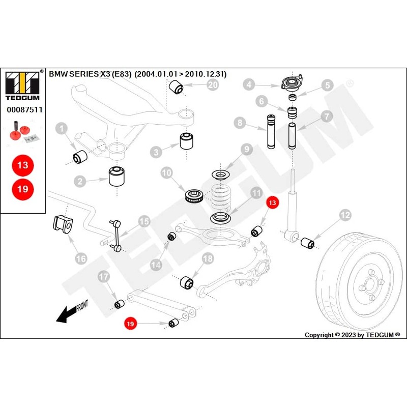 TEDGUM 00087511 Polyurethane Arm Bushing