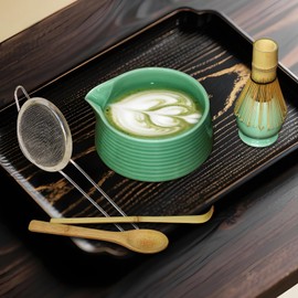 Valuetom Matcha Set,Matcha Whisk Kit Including Matcha Bowl Matcha Sieve Matcha Whisk & Holder,Bamboo Scoop and Spoon