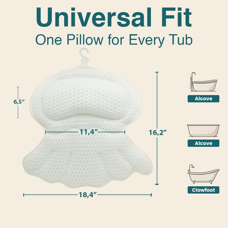 Bath Pillows for Tub, Bath Pillow Luxury Bathtub Pillows for