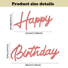 ‌GYFCI Happy Birthday Wooden Sign - Reusable Letters Happy Birthday sign for Arch Backdrop, Wall Decor Photo Prop for Girls, Boys, Kids & Adults' Birthday Party Decorations - Pink