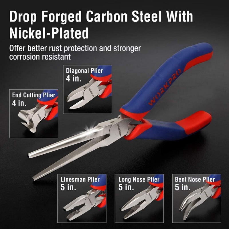 WORKPRO 6-piece Mini Pliers Set Jewelry plier Cutting Bending Comfort