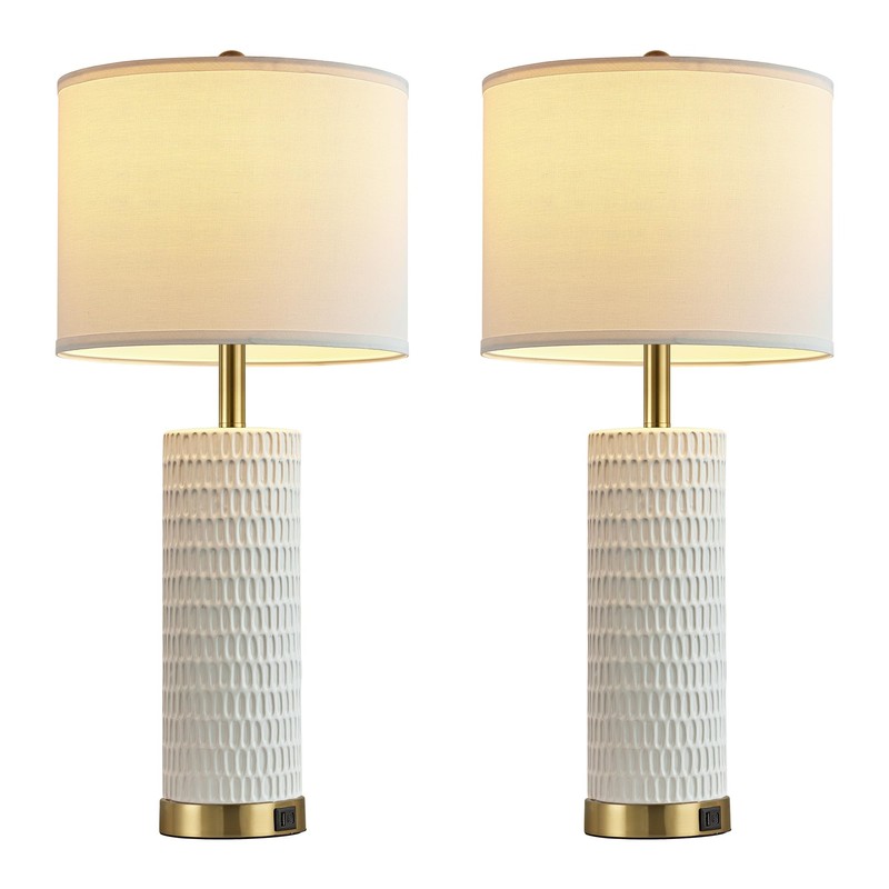 Reaketon 26.5" Ceramic Table Lamps Set of 2, 3 Way