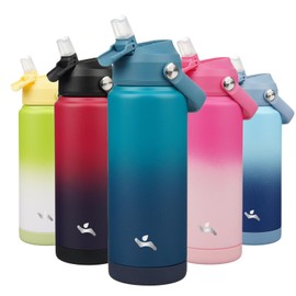 Konokyo Insulated Water Bottle with Straw Lid,24 oz Stainless Steel Vacuum Metal Bottle with Silicone Handle,Vast