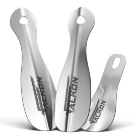 FALKON Set of 3 Metal 7.5” Shoe Horns – Shoe Horns for Women, Men, and Kids, ...