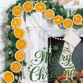 5ft Christmas Orange Slice Garland Christmas Dried Orange Garland Wall Hanging Decorations Natural Xmas Ornaments DIY Handmade Crafts Garland for Christmas Tree Fireplace Stair Home Decoration