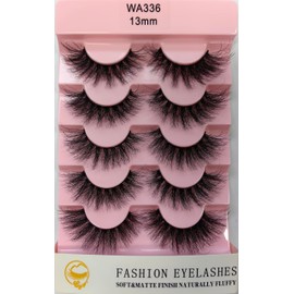 Fashion Eyelashes, Ultra Fine, Ultra Soft, Low-Carbon False Lashes, 7 Pairs/5 Pairs, 3D Cluster (Style：WA336)