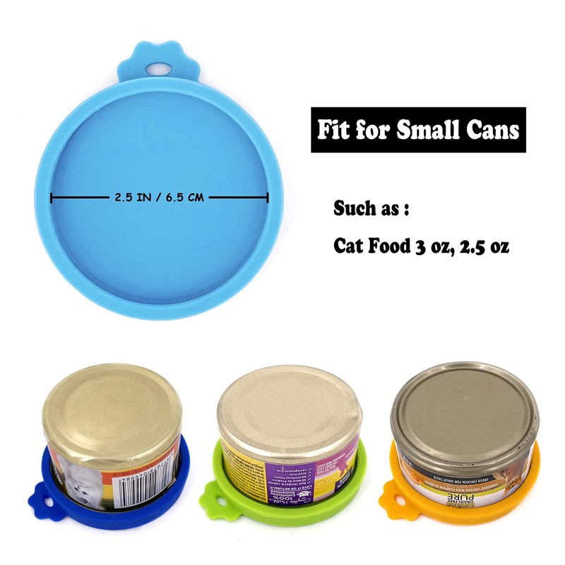 Comtim 4 Pack Cat Food Can Lids, Silicone Small Pet