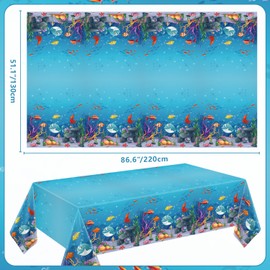 4 Psc Ocean Waves Underwater Tablecloths Under The Sea Table Cover Ocean Animals Table Cloth Ocean Sea Tablecloth Ocean Animal Table Cover Pool Beach Birthday Party Supplies 51 x 86 in