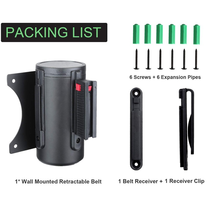 LeaGerous Retractable Wall Barrier, 6.5 feet Wall-Mouted Crowd Control Barrier