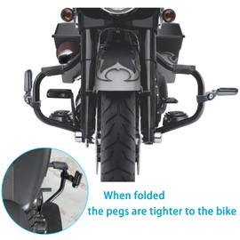 XINCHIMT Highway Pegs, 1.25" Adjustable Motorcycle Footpegs, Black, Compatible with Harley Davidson Touring Road King, Road Glide, Street Glide, Electra Glide, Softail, Sportster