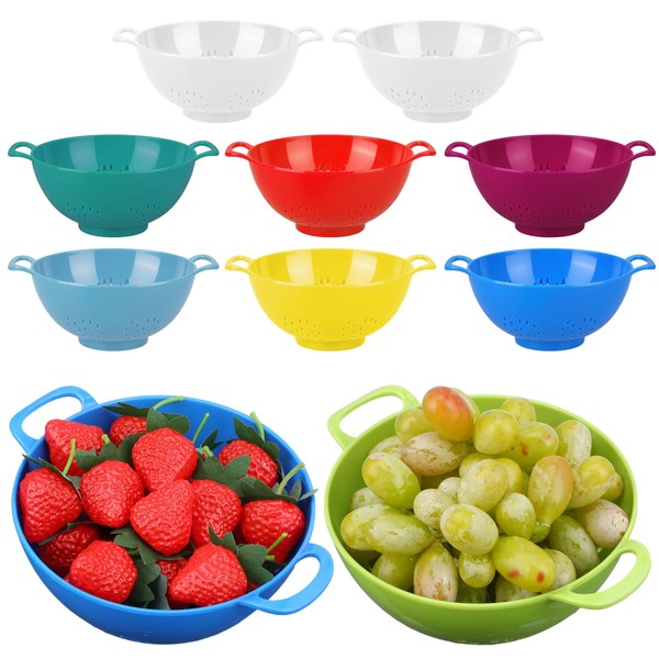10 Pack 6-inch Mini Plastic Colander, BPA-Free Kitchen Dishwasher Safe