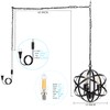 ANYONGLU 3 Light Chandelier Plug in Pendant Hanging Light Globe
