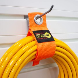 Heavy-Duty Wrap-It Storage Straps - 13-inch (6-Pack) Blaze Orange - Garage Organizer and Extension Cord Hanger for Garage Gadgets