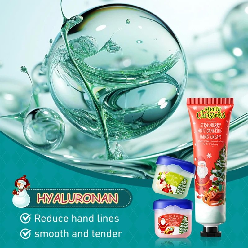 Christmas Hand Cream & Lip Balm Sets - 4Pcs Mini