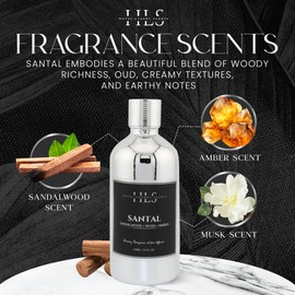 Hotel Luxury Scents Santal Essential Oil for Diffusers - Sandalwood, Musk & Amber Aromatherapy Blend - 5 Star Hotel Fragrance Diffuser Oil for Home - 100ml