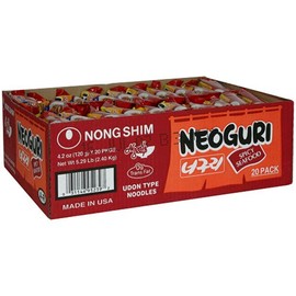 Nong Shim Neoguri Spicy Seafood Noodle Ramyun, 20-Count, 4.2-Ounce Packages (Pack of 2)