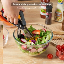 ALEXPHY Salad Scissors with Double Blades, Lettuce Chopper for Chopped Salad, Black