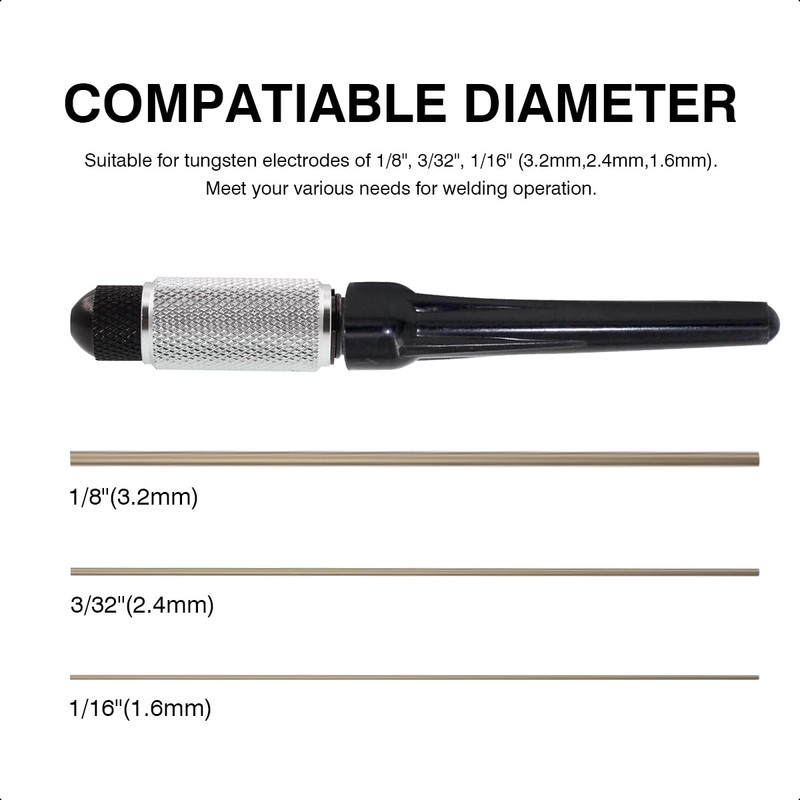 TIG Tungsten Manual Sharpener Holder TIG Collet and Long Back