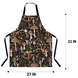 BGBDEIA Mushrooms Berries Apron Adjustable Neck Bib Apron for Men Women,Suitable for Kitchen Cooking Waitress Chef Apron