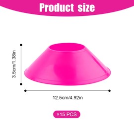 XIHIRCD 15pcs Soccer Cones for Sports Training, Mini Football Cones Flexible Agility Sports Cones Training Cones for Football Basketball Running Drills Sports Games Field Cone Markers Kids (Rose Red)
