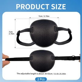 Verazquy 2Pcs Eye Patch,Adults Kids Adjustable Patches for Left or Right Amblyopia Lazy One Eye Cover for Adults Kids Pirate Costume StrabismusTreatment