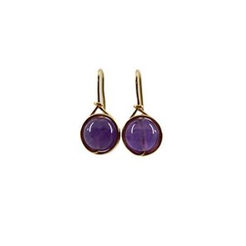 Earrings Noble - Gemstone Amethyst - Gold-Plated
