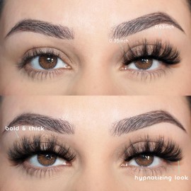 APCYUST Mink Lashes Fluffy Wispy Eyelashes Medium Natural Eye Lash Pack Thick Full Small Strip Eyelash Set Thin Band Russian Strips Lash Extension (Separated Volume Lash | 9-16mm)