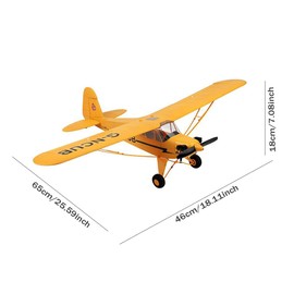 Park10 Toys Upgrade A160 J3-CUB RC Airplane for Adults 5 Channels 3D/6G Brushless Remote Control Plane with Spare Propeller and 2 Batteries (Yellow)