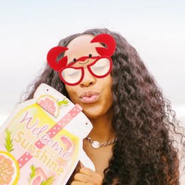 LIOOBO 3pcs Funny Crab Sunglasses for Beach Party Eyeglasses Summer Festival Decorations and Party Favors Lightweight