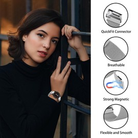 SeNool QuickFit 22 mm Bracelet for Garmin Fenix E 47 mm/Fenix 8 47 mm/Fenix 7 Pro Solar/Fenix 7/Fenix 6 GPS, Metal Magnetic Replacement Strap for Garmin Fenix 6 Pro GPS/Fenix 5/Fenix 5 Plus