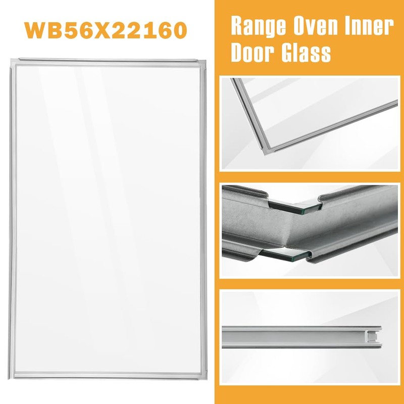WB56X22160 Range Oven Inner Door Glass for GE Oven, Stove,