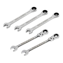 BRAZEN 9/16" Ratcheting Wrench Five Pack (Standard & Flex)