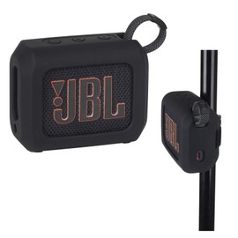 YouKnow Silicone Case for JBL Go 4 Ultra Portable Bluetooth Speaker, with Removable Strap Attach to Bike Golf Cart Boat (Black)