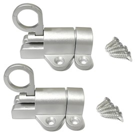 BRIOTA Pack of 2 Automatic Locking Door Bolts, Spring Locking Window Latch, Burglary Protection, Window Lock with Screws for Windows, Cabinet Doors, Balcony Doors (Silver)