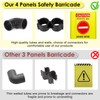 4 Panels Safety Barricade,7.8 FT Foldable Security Sign Barrier,Heavy Duty