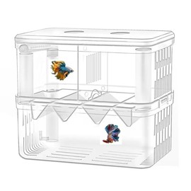 Fish Breeding Box for Aquarium, 13.5x 10.5 x 7.5cm, Transparent Adjustable Isolation Box, Guppy Betta Tank Separator (M:10.5 * 7.5 * 13.5CM)
