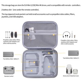 Gdraco For DJI Mini 2 Se/Mini 3 / Mini 3 Pro/Mini 4 Pro Case Waterproof Shockproof Original for DJI Mini 4K Carrying Case Storage Bag Protection Hard Shell Box for DJI Mini2, Drone Accessories, For