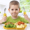 Kids Divided Plate with Utensils - Children's Meal Set with