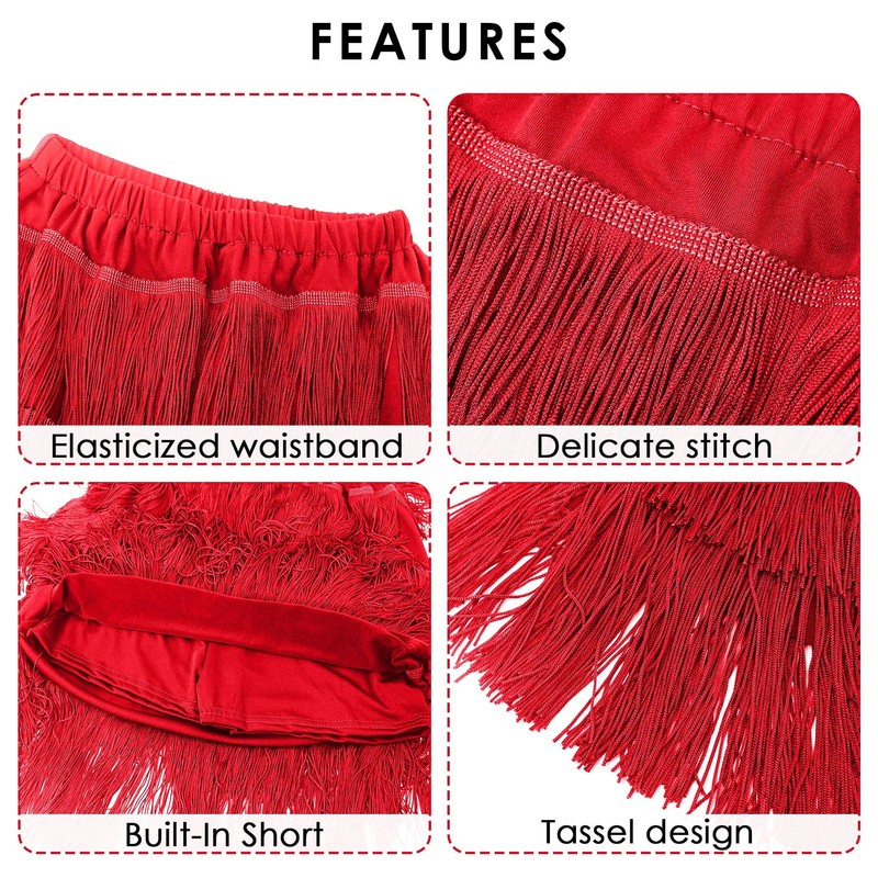 SEAUR Women's Dance Skirt Latin Tango Belly Dance Hip Scarf