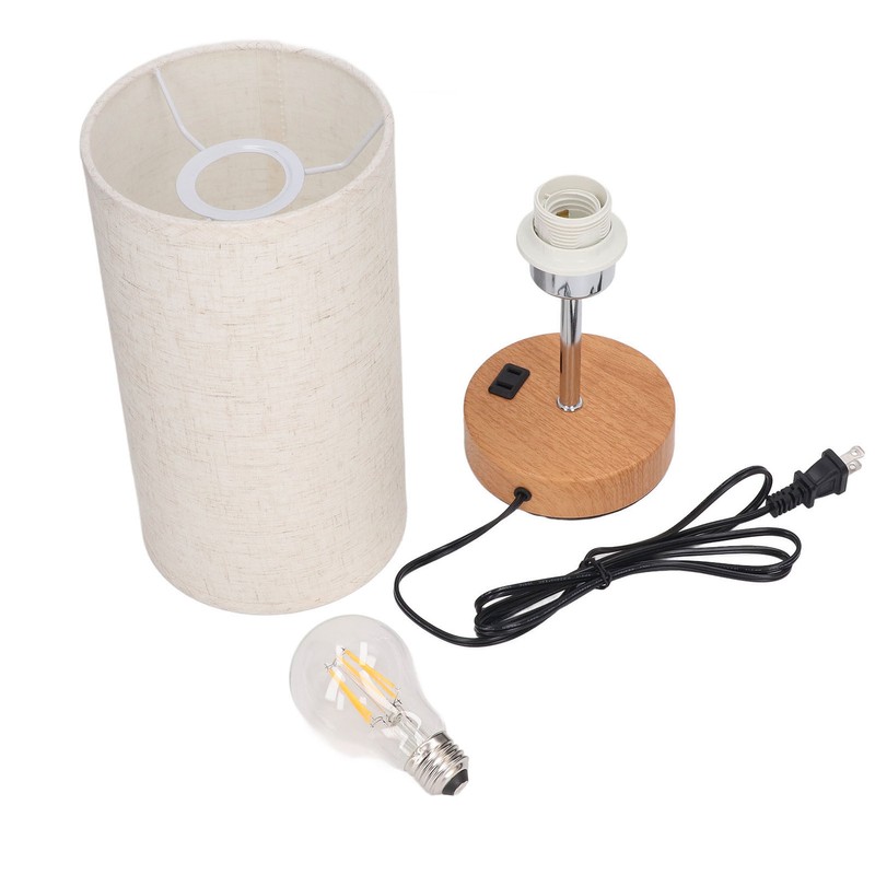 Touch Control Table Lamp Metal and Cloth USB Charging Three