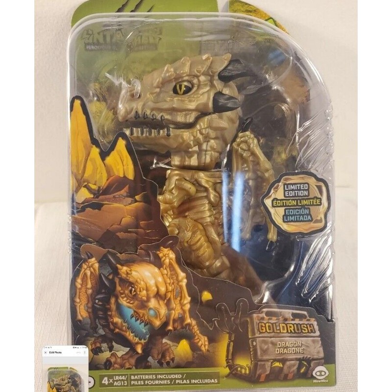 WowWee Fingerlings Untamed LIMITED EDITION Gold Rush Dragon w/ Lights