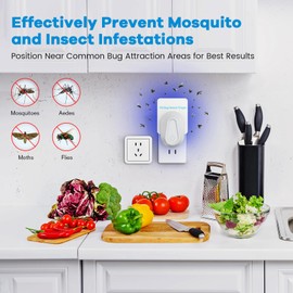 Indoor Fly Trap Plug-in Insect Traps 2 Devices with 6 Refills Fruit Fly Traps for Indoors Gnat Killer for House Flies, Flying Bugs, Moths, Mosquitoes