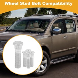 X AUTOHAUX 5 Pcs M12x1.25 Wheel Lug Stud for Infiniti QX56 2004-2010 Front Rear Wheel Stud Bolt Set No.402220B000 Alloy Steel Silver Tone