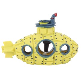 Submarine Stone Set Yellow Aquarium Decoration, Realistic Air Bubbler Fish Tank Decoration, for Fish Tank