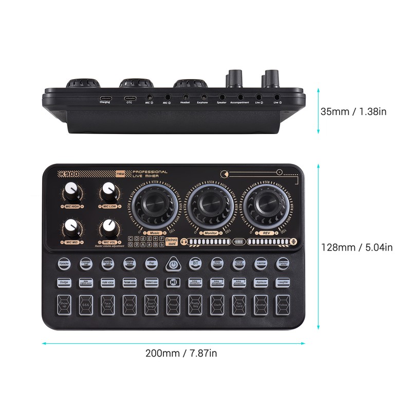 SK900 Multi-function Mixer Portable Digital Sound Card Kit Professional Live